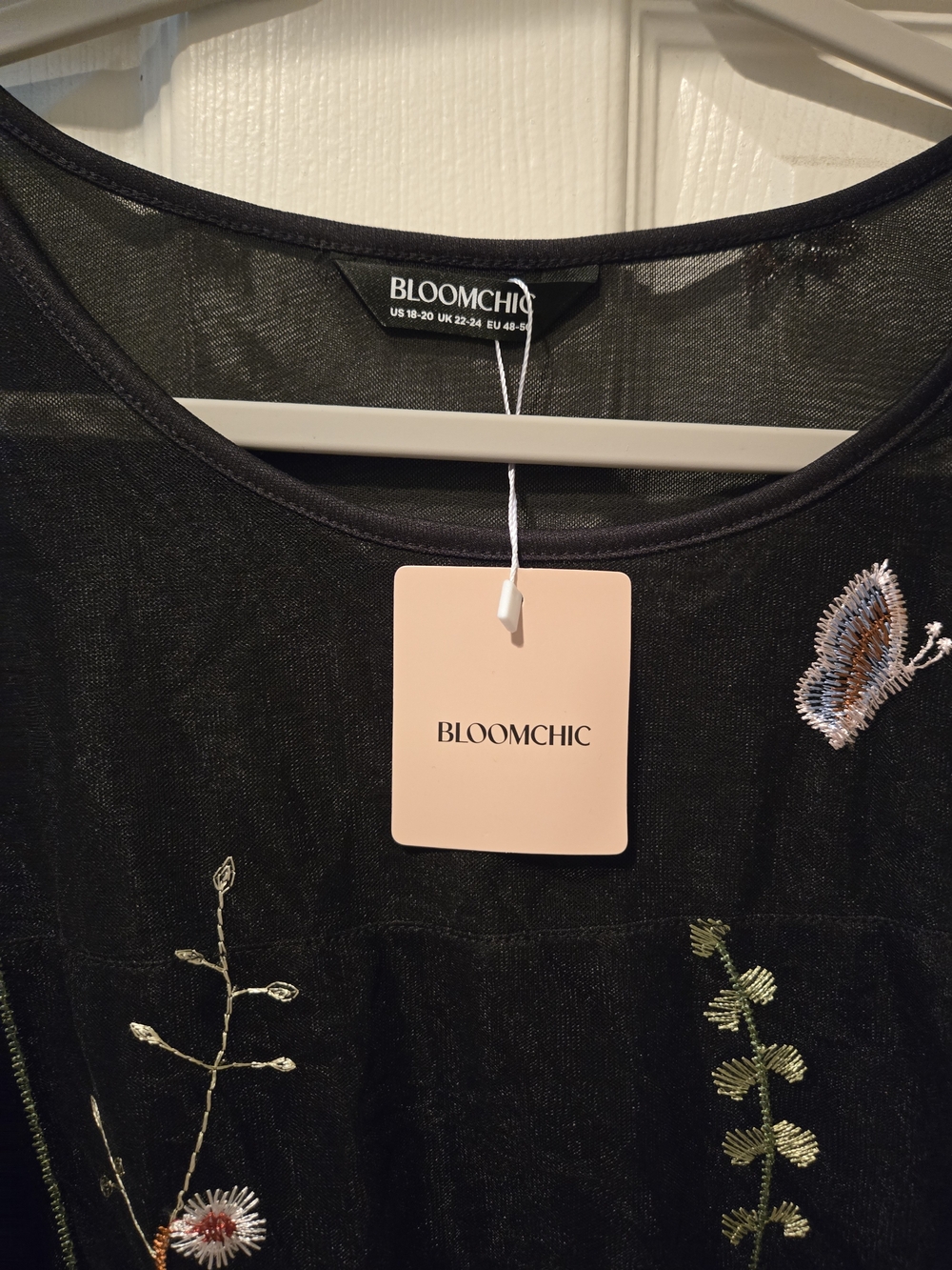 BloomChic Black Floral Embroidered Dress - Picture 3 of 4